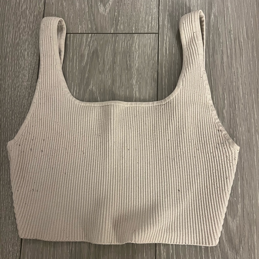 Babaton Ribbed White Tank Top